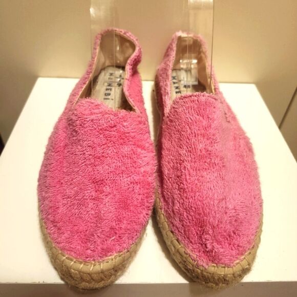 Manebí "Sydney" For Anthropologie Pink Terry Cloth Espadrilles Sz.9/40 Ret.$125 - Picture 1 of 13
